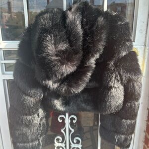 Luxurious Black Faux Fur Jacket